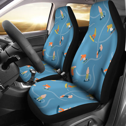 Snowboard Print Design LKS303 Car Seat Covers