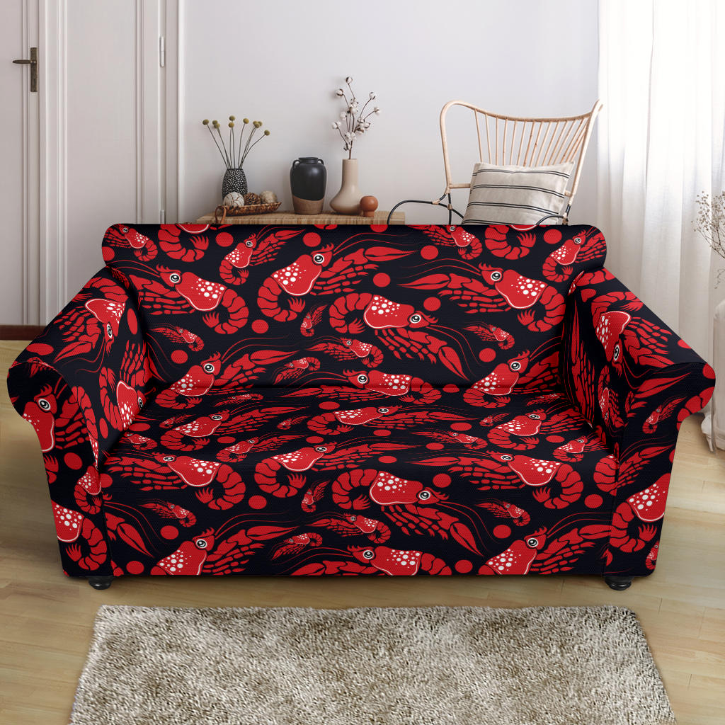 Shrimp Print Design LKS303 Loveseat Couch Slipcover
