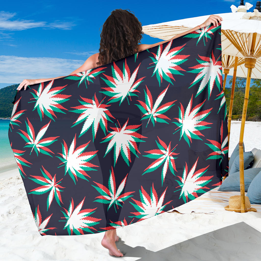 Pot Leaf Pattern Print Design A01 Sarong Pareo Wrap