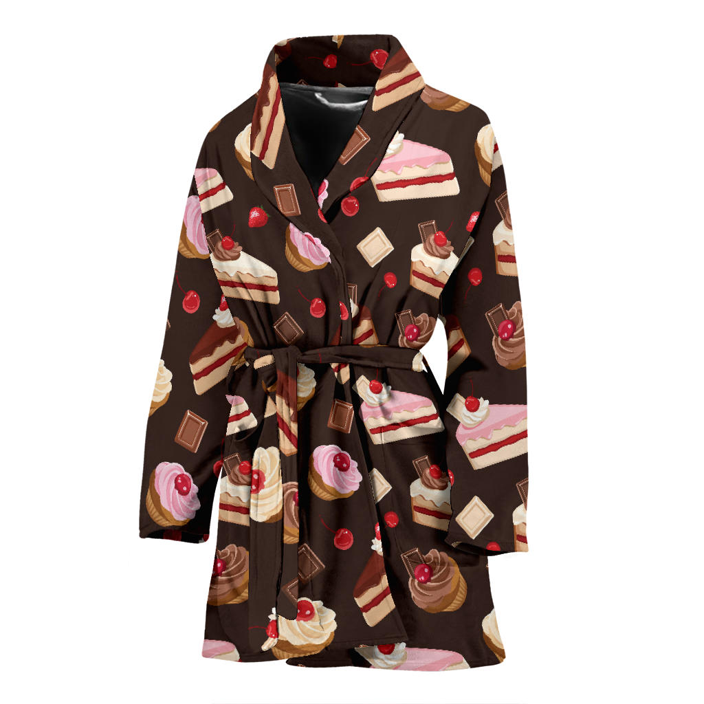 Cake Pattern Print Design 04 Women Bathrobe