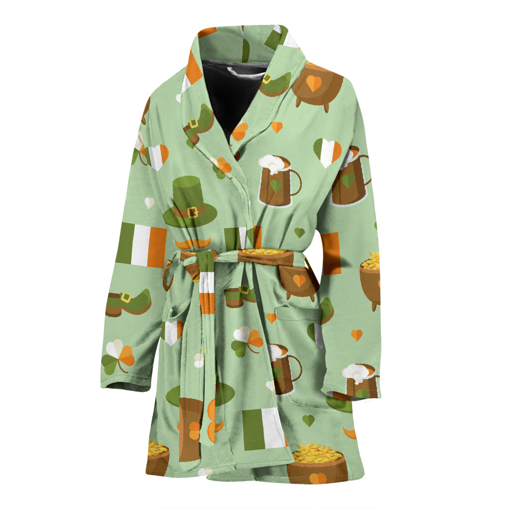 St Patricks Day Print Design LKS302 Women Bathrobe