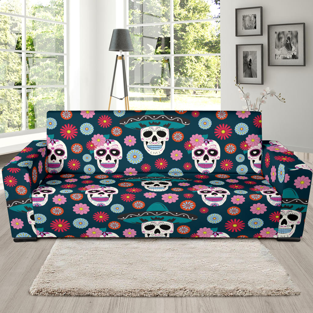 Sugar Skull Print Design LKS308 Sofa Slipcover