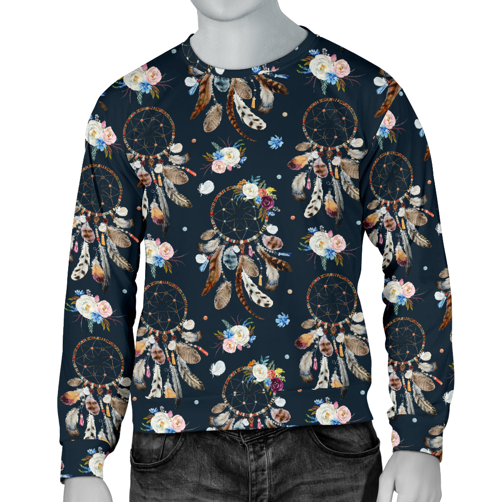 Dream Catcher Boho Floral Style Men Long Sleeve Sweatshirt