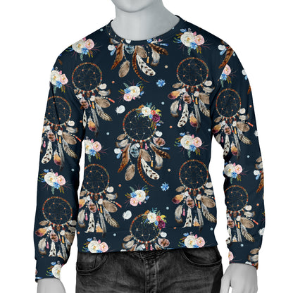 Dream Catcher Boho Floral Style Men Long Sleeve Sweatshirt