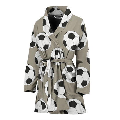 Soccer Ball Print Design LKS302 Women Bathrobe