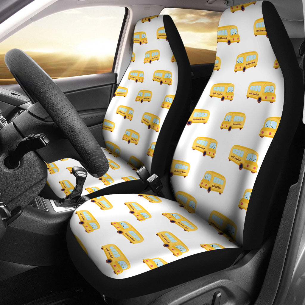 School Bus Print Design LKS306 Car Seat Covers
