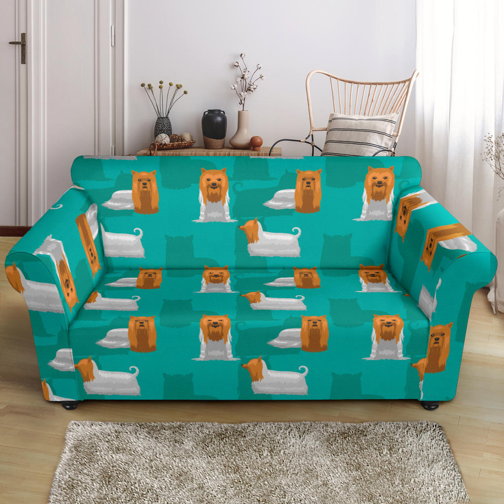 Silky Terriers Print Design LKS301 Loveseat Couch Slipcover