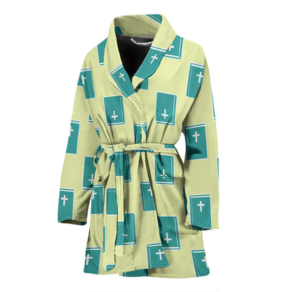 Bible Pattern Print Design 04 Women Bathrobe