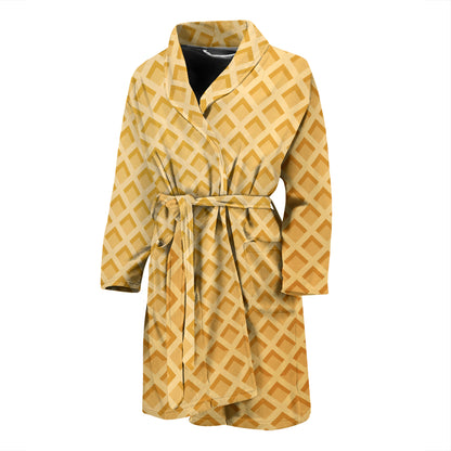 Waffle Texture Print Design LKS302 Men Bathrobe