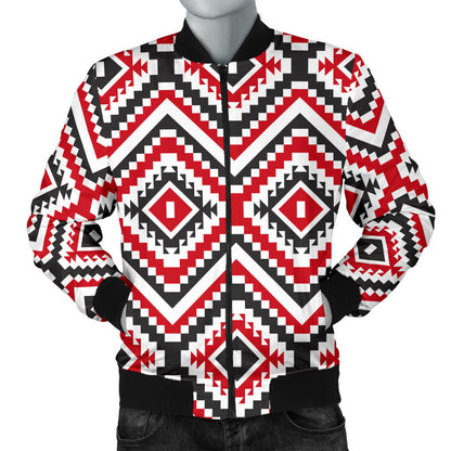 Native American Themed Tribal Print Men Bomber Jacket