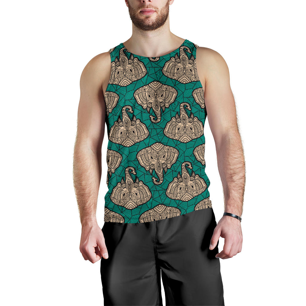 Boho Head Elephant Men Tank Top