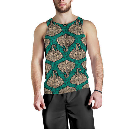 Boho Head Elephant Men Tank Top
