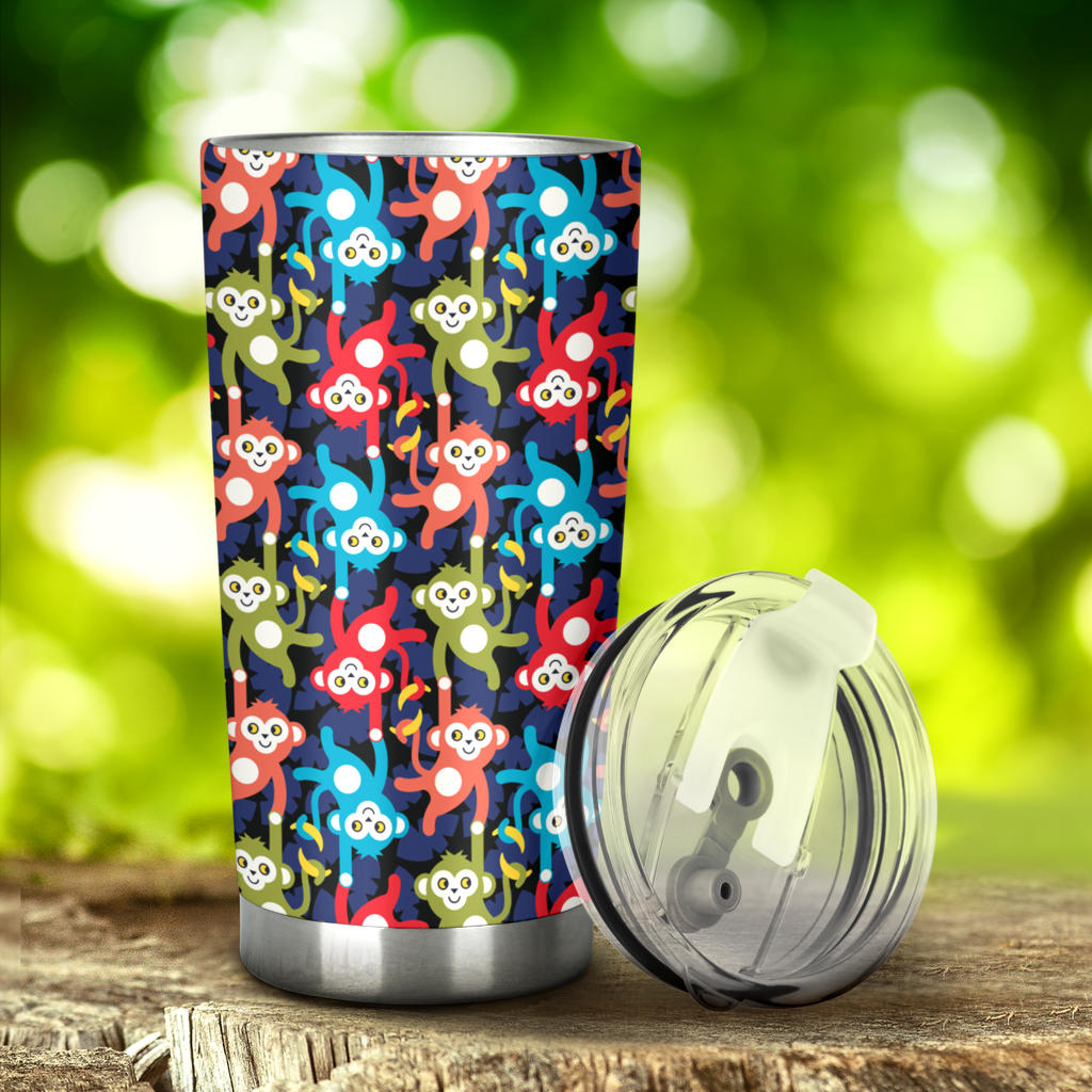 Monkey Colorful Design Themed Print Tumbler