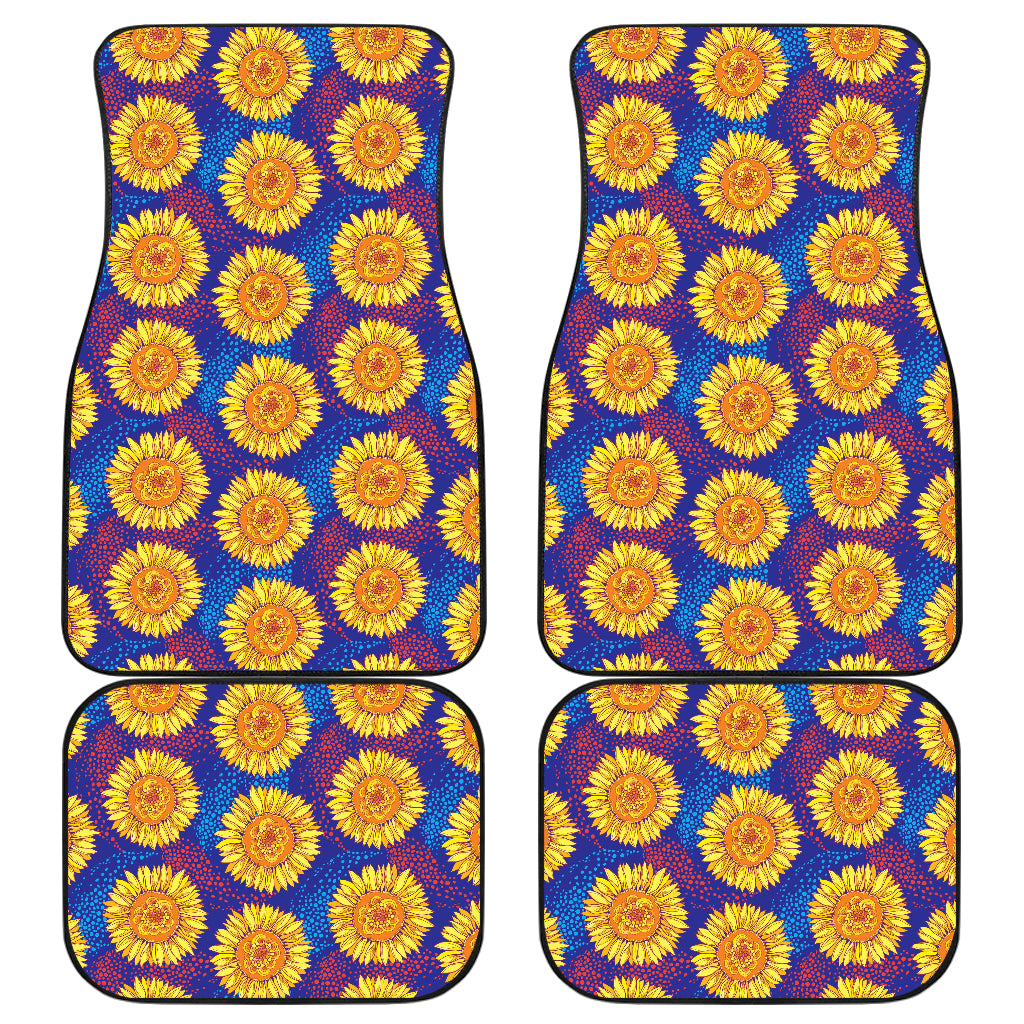 Sunflower Hand Drawn Style Print Car Floor Mats Front Back
