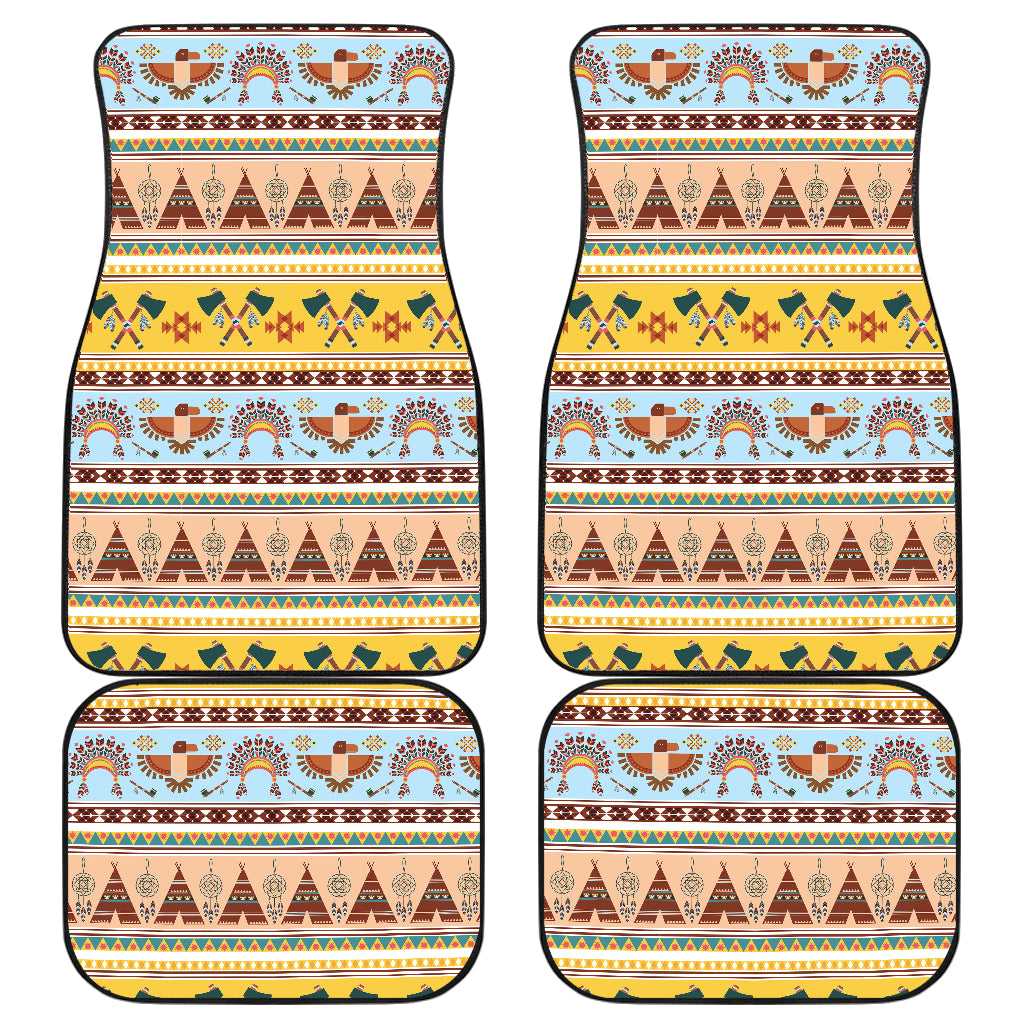 Native American Pattern Design Print Car Floor Mats Front Back