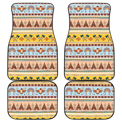 Native American Pattern Design Print Car Floor Mats Front Back