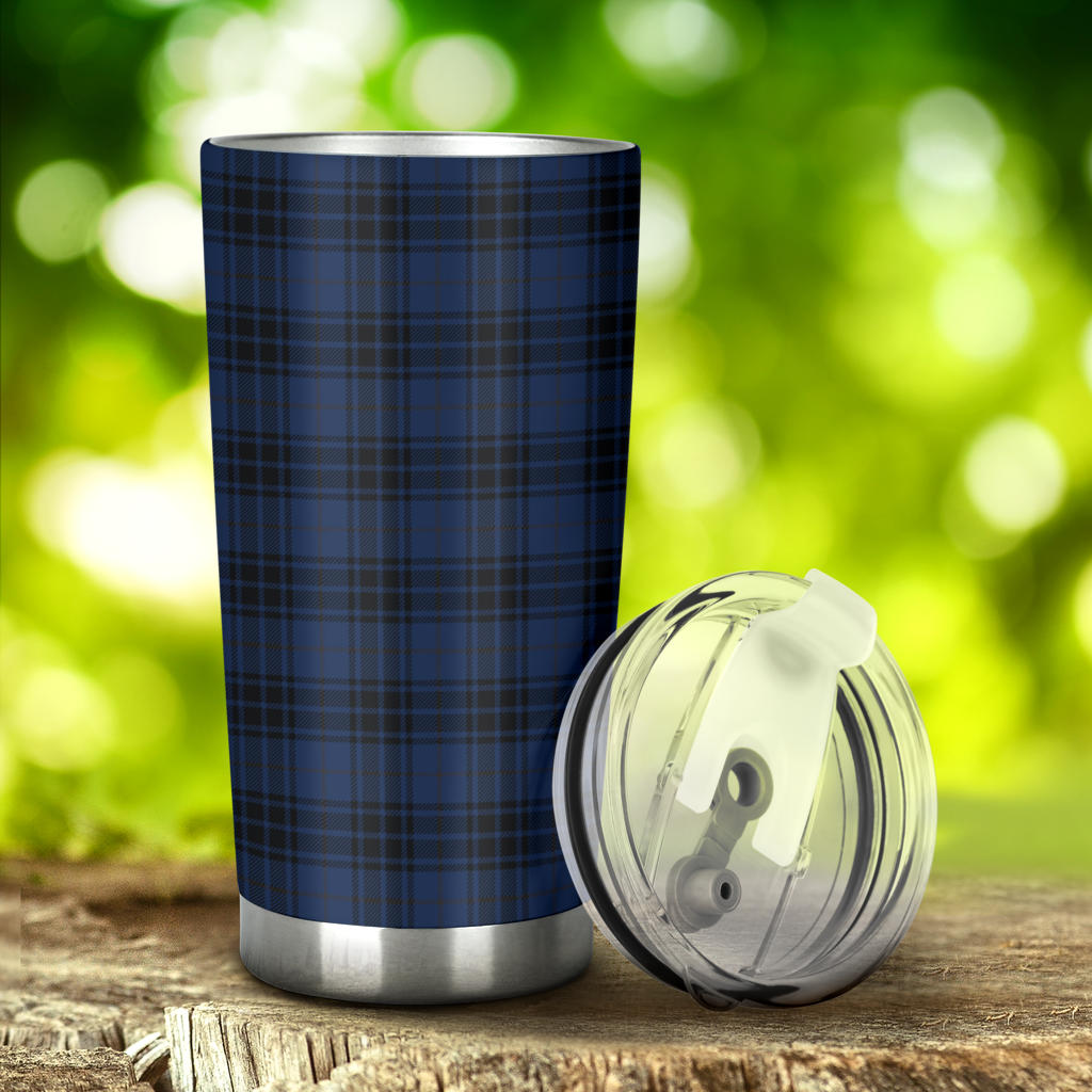 Navy Blue Tartan Plaid Pattern Tumbler