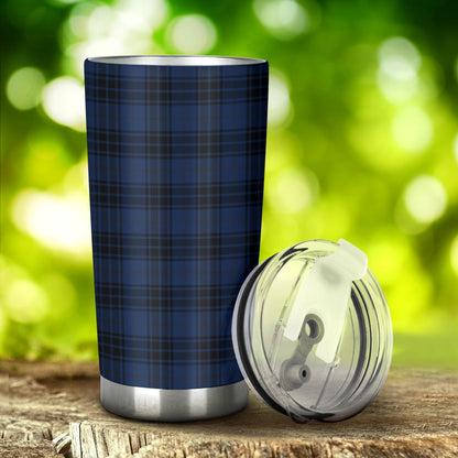 Navy Blue Tartan Plaid Pattern Tumbler