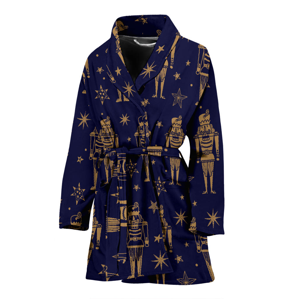 Nutcracker Pattern Print Design A05 Women Bathrobe