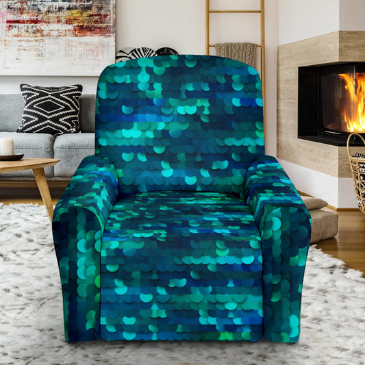 Mermaid Scales Pattern Print Design 06 Recliner Slipcover with Pocket