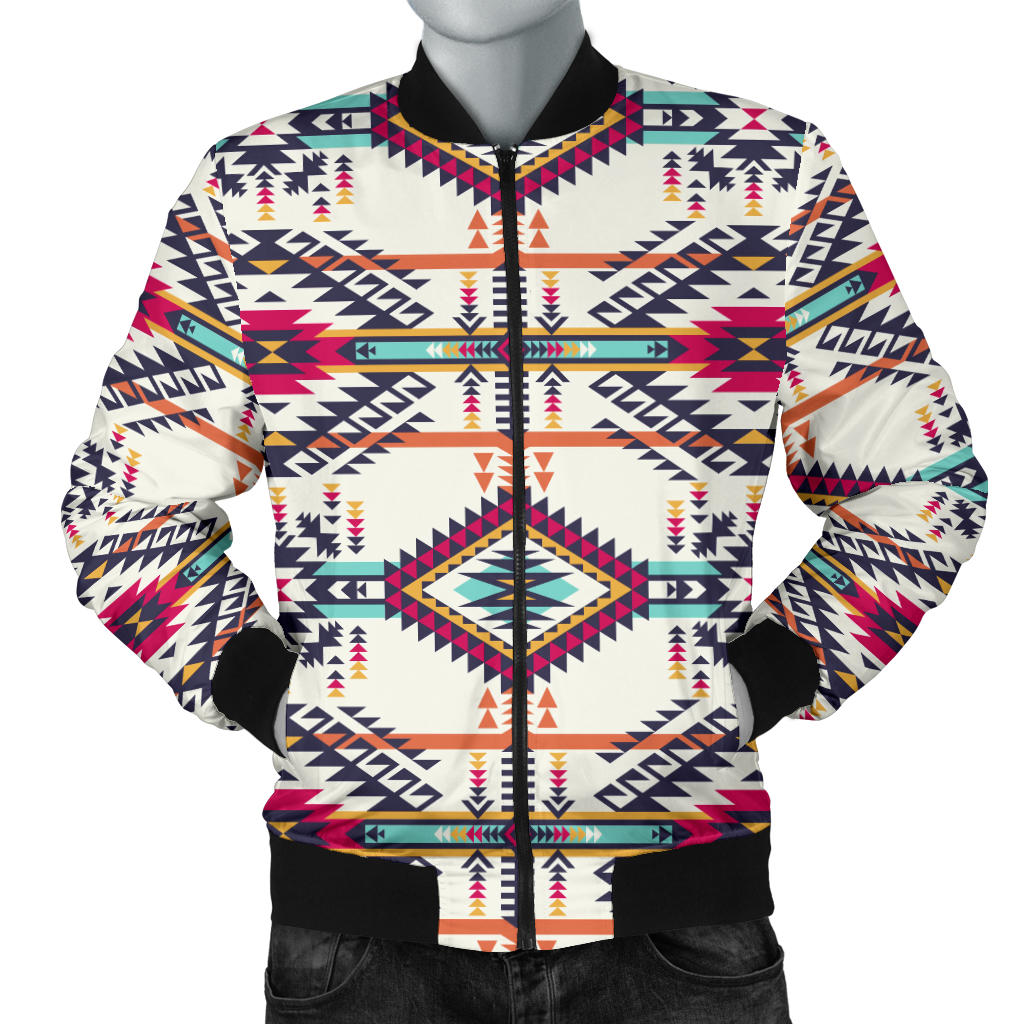 Indian Navajo Art Themed Design Print Men Bomber Jacket