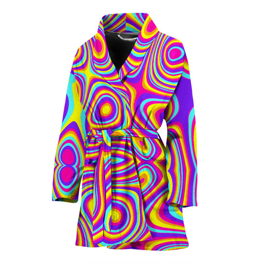 Liquid Pattern Print Design 06 Women Bathrobe