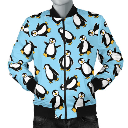 Penguin Happy Print Men Bomber Jacket