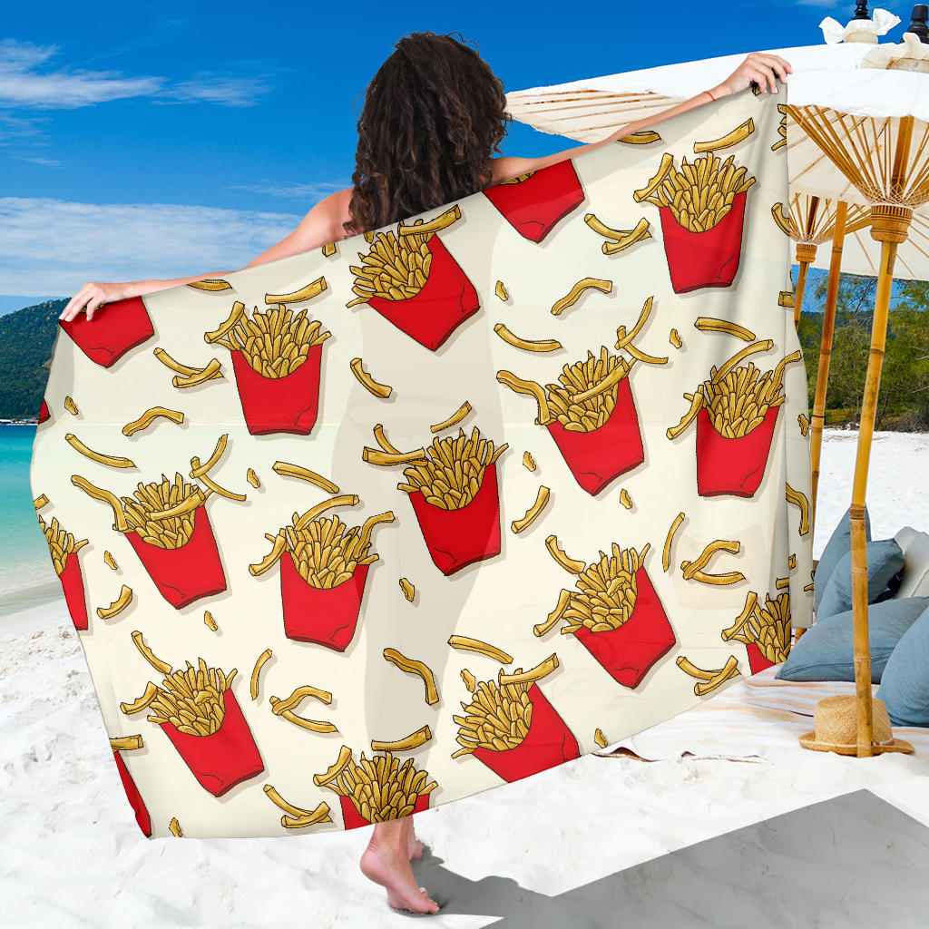 French Fried Pattern Print Design 01 Sarong Pareo Wrap