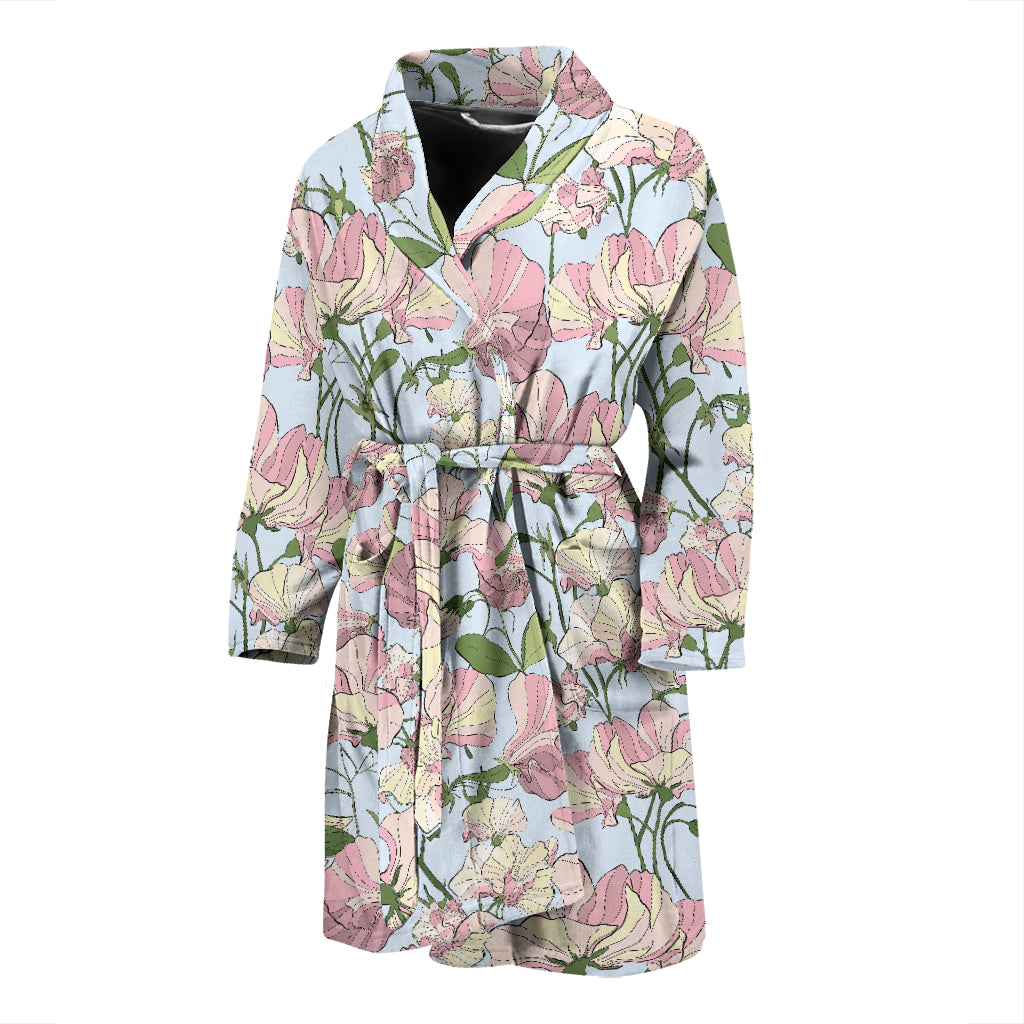 Sweet Pea Print Design LKS304 Men Bathrobe