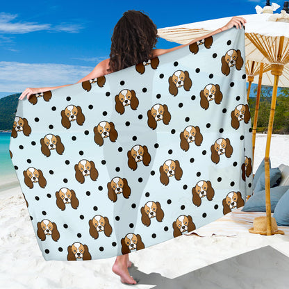 Cavalier King Charles Spaniels Pattern Print Design 02 Sarong Pareo Wrap