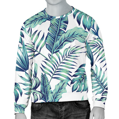 Pattern Tropical Palm Leaves Men Long Sleeve Sweatshirt