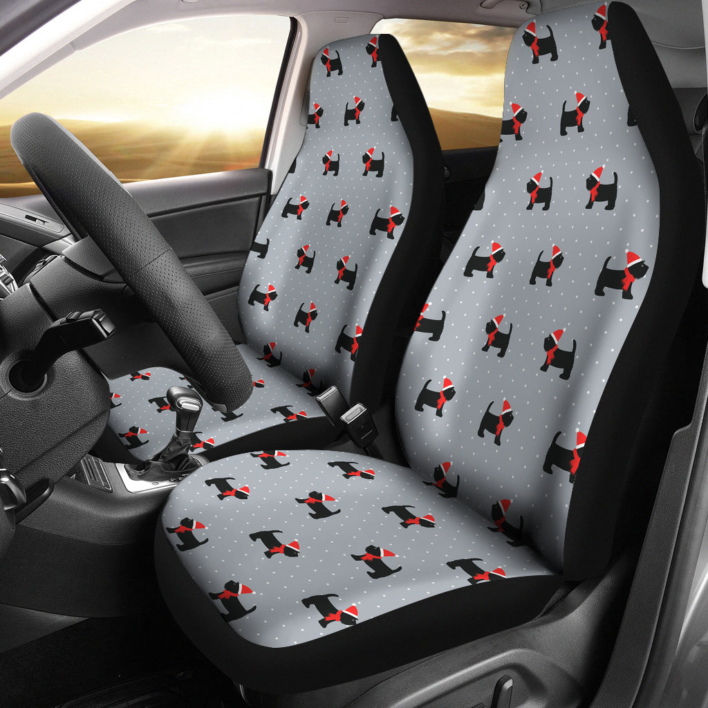 Scottish Christmas Themed Terriers Print Design LKS3018 Car Seat Covers