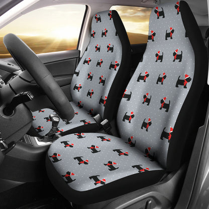 Scottish Christmas Themed Terriers Print Design LKS3018 Car Seat Covers
