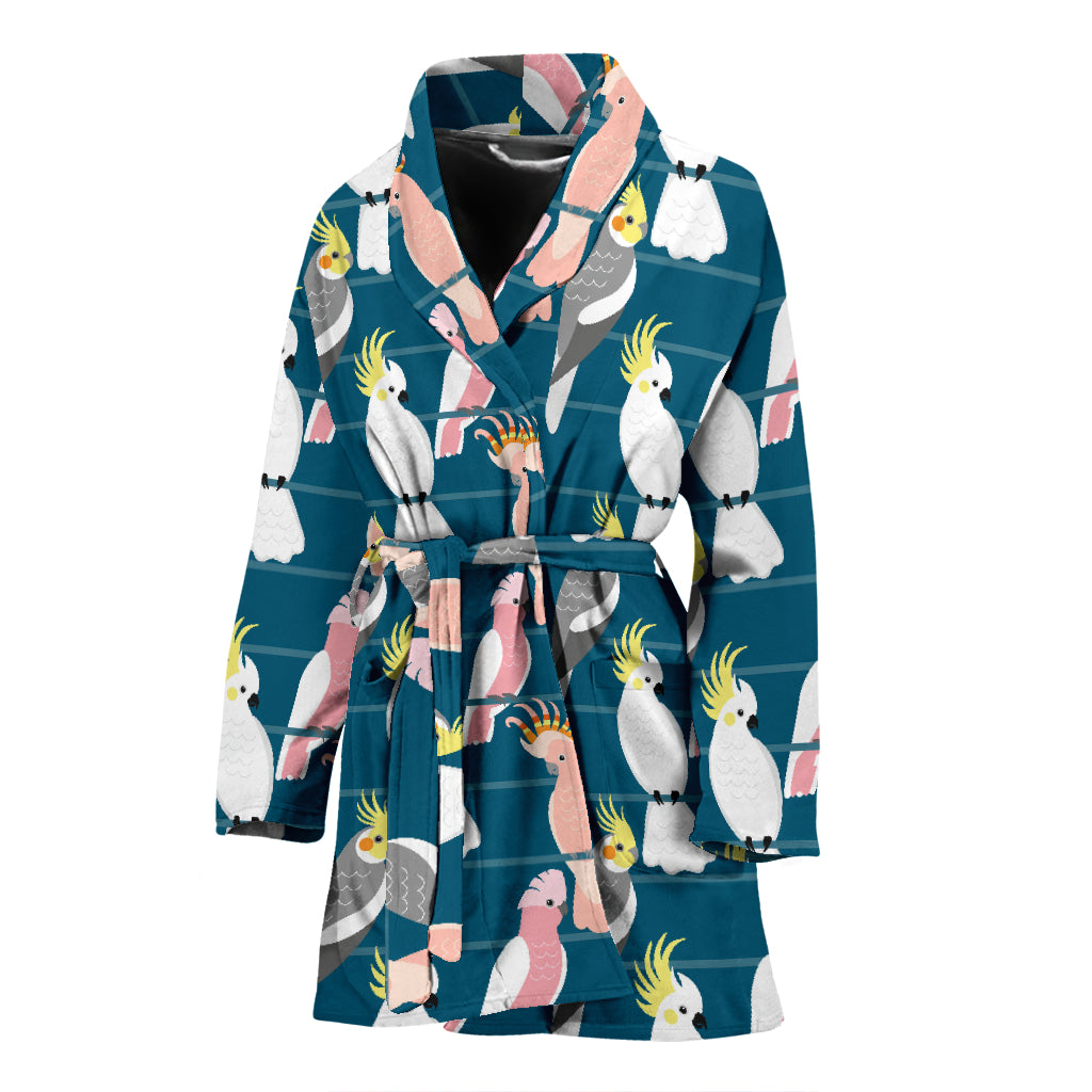 Cockatoo Print Design LKS401 Women Bathrobe