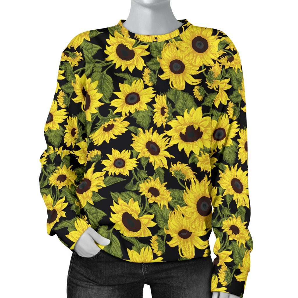 Sunflower Fresh Bright Color Print Women Long Sleeve Sweatshirt