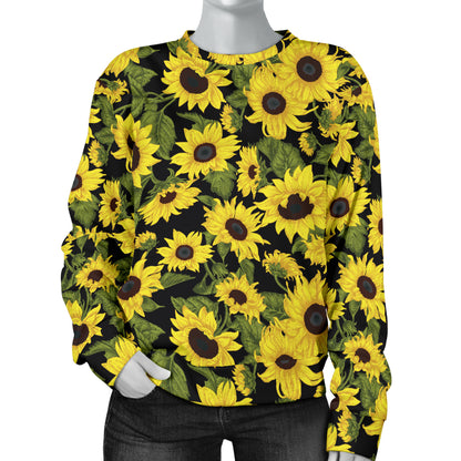 Sunflower Fresh Bright Color Print Women Long Sleeve Sweatshirt