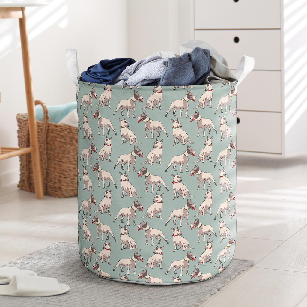 Bull Terrier Cute Print Pattern Laundry Basket