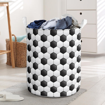 Soccer Ball Texture Print Pattern Laundry Basket