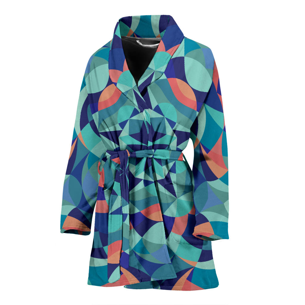 Kaleidoscope Pattern Print Design 03 Women Bathrobe