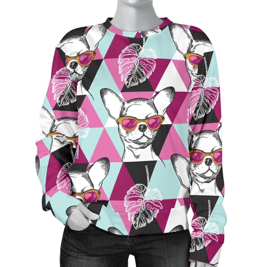 Chihuahua Cute Triangle Pattern Women Long Sleeve Sweatshirt