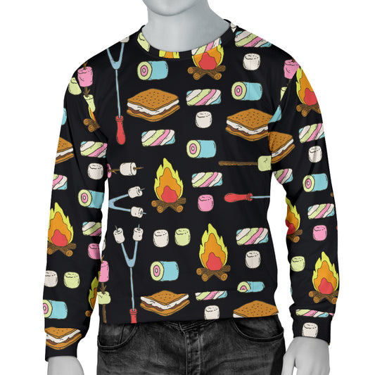Camping Campfire Marshmallows Men Long Sleeve Sweatshirt