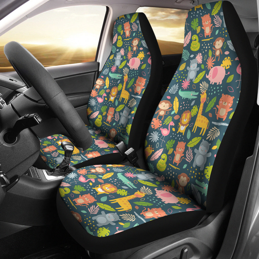 Safari Animal Cartoon Print Design LKS305 Car Seat Covers