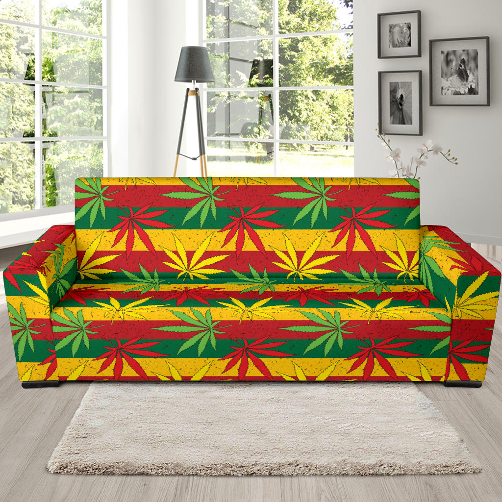 Rasta Pattern Print Design A03 Sofa Slipcover