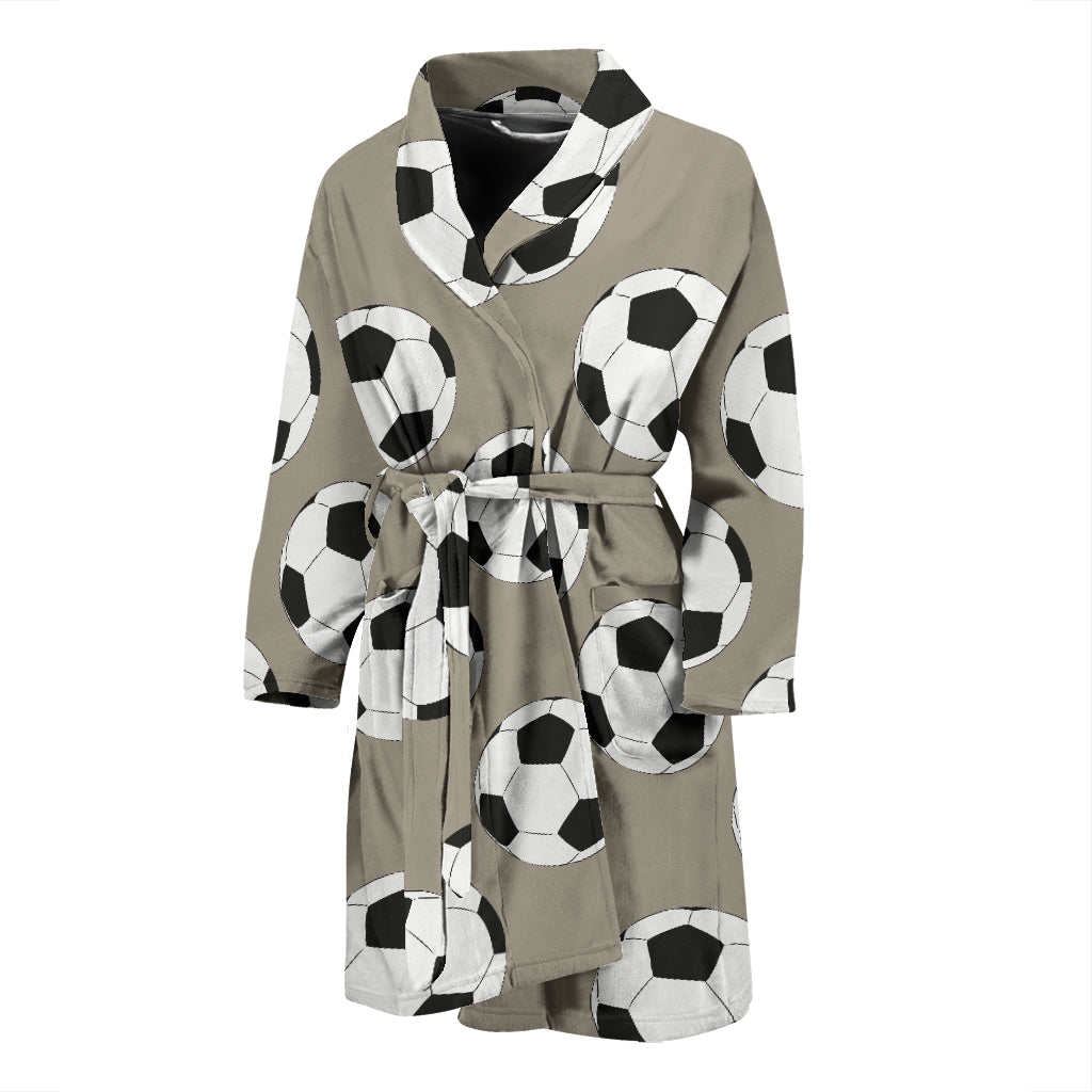Soccer Ball Print Design LKS302 Men Bathrobe