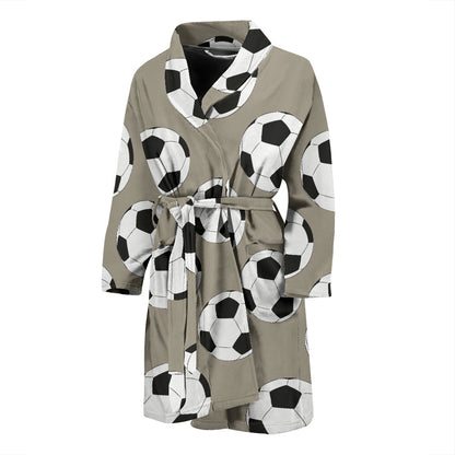 Soccer Ball Print Design LKS302 Men Bathrobe