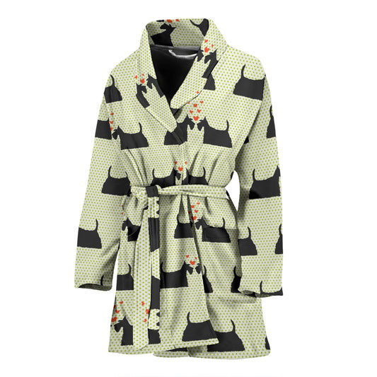 Scottish Terriers Print Design LKS304 Women Bathrobe