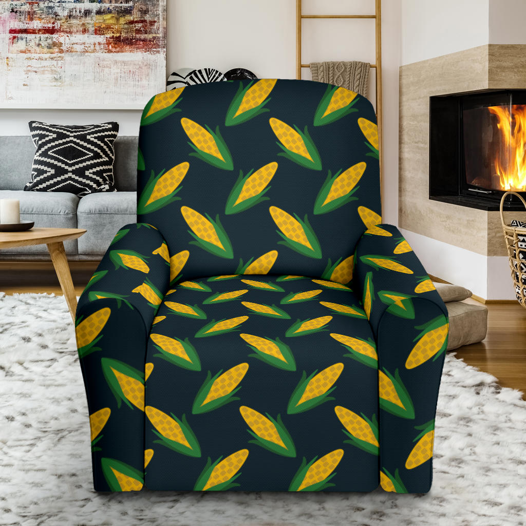 Corn Pattern Print Design 02 Recliner Slipcover with Pocket