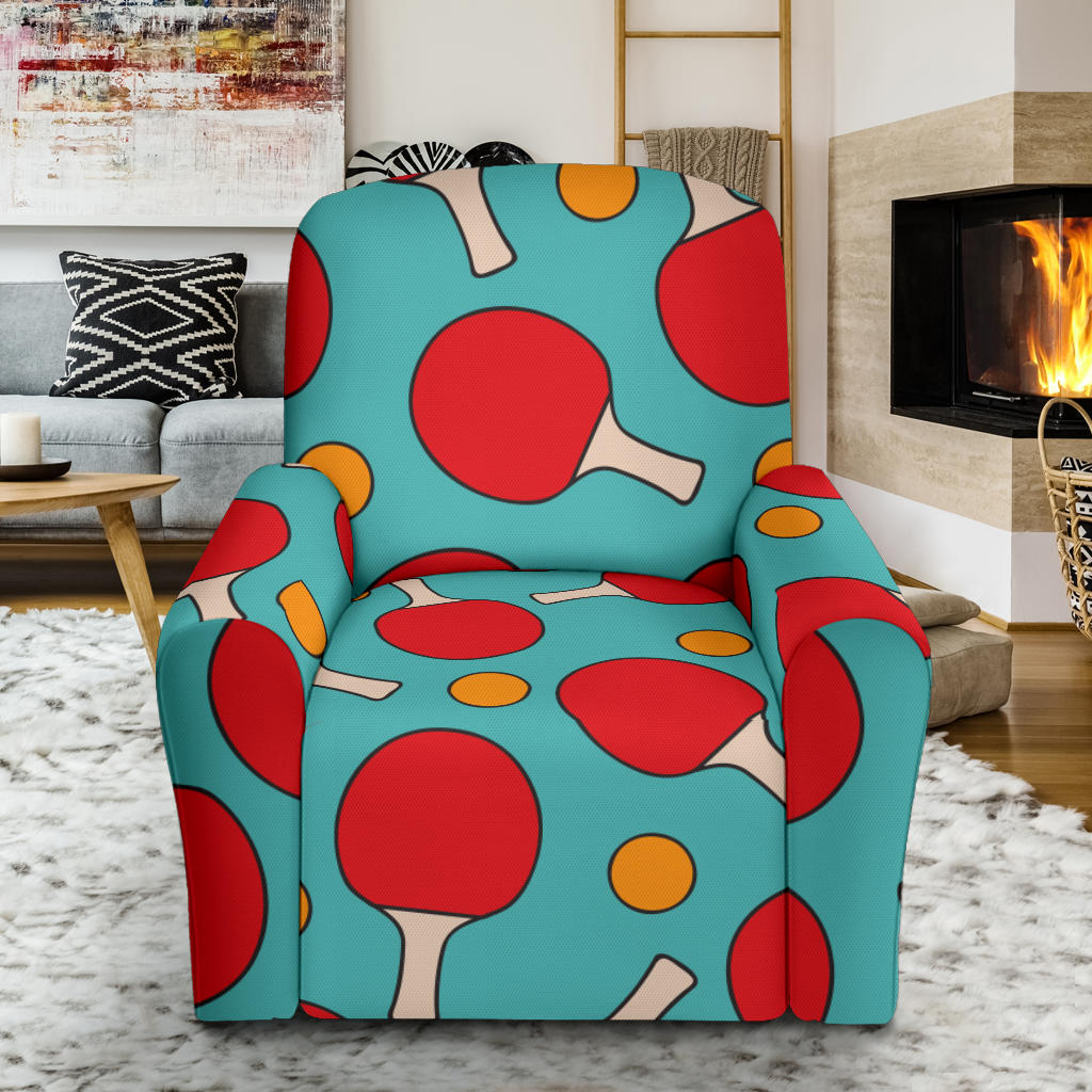 Ping Pong Pattern Print Design A01 Recliner Slipcover with Pocket