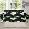 Hummingbird with Flower Pattern Print Design 03 Sofa Slipcover