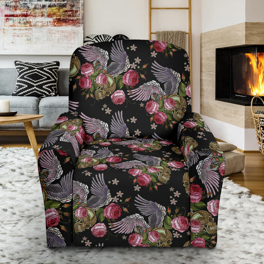 Angel Wings Pattern Print Design 06 Recliner Slipcover with Pocket